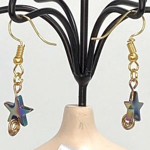 Unique Handmade Metal Star Dangling Earrings